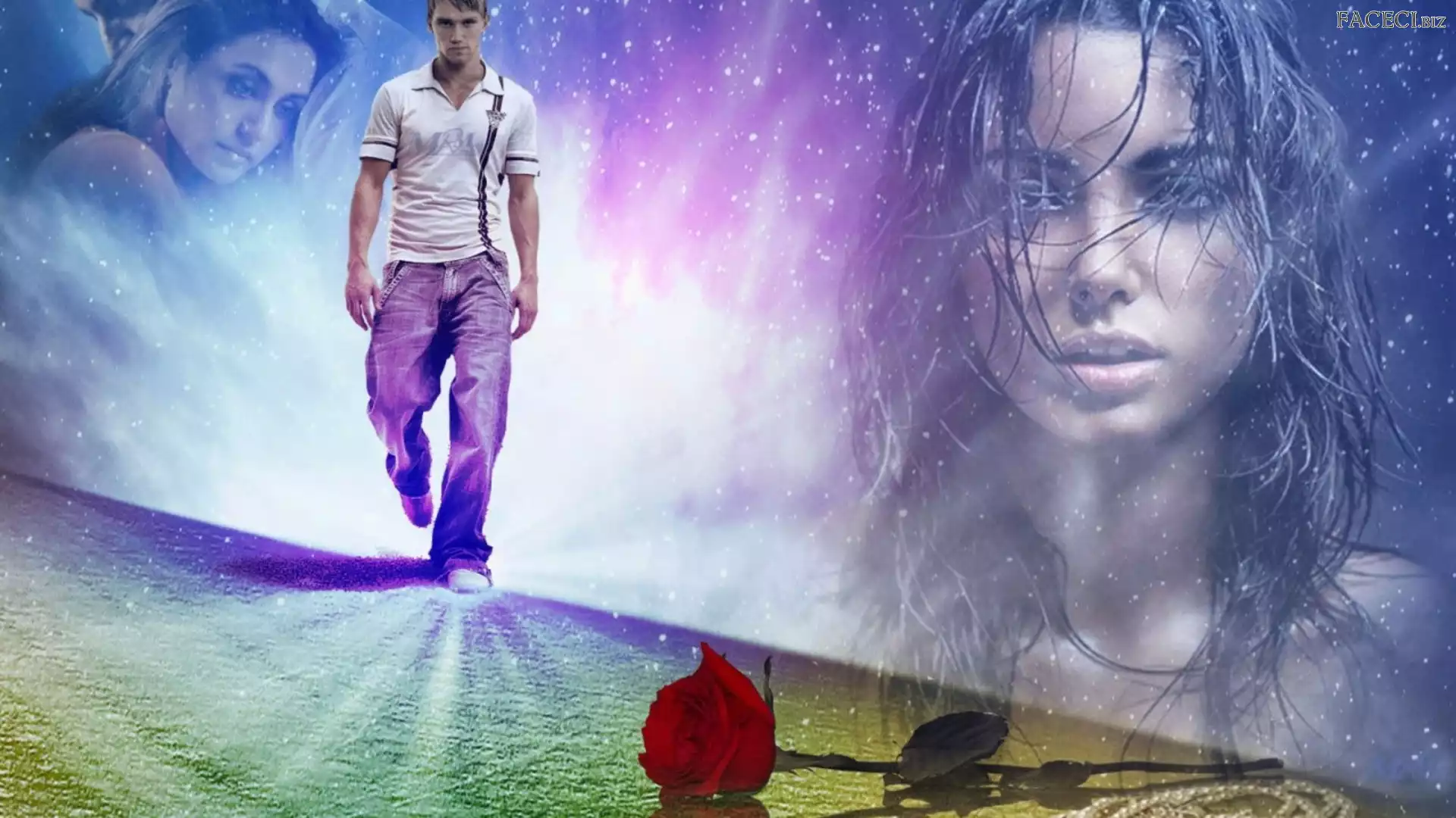 Chłopak, Korale, Dziewczyna, Róża