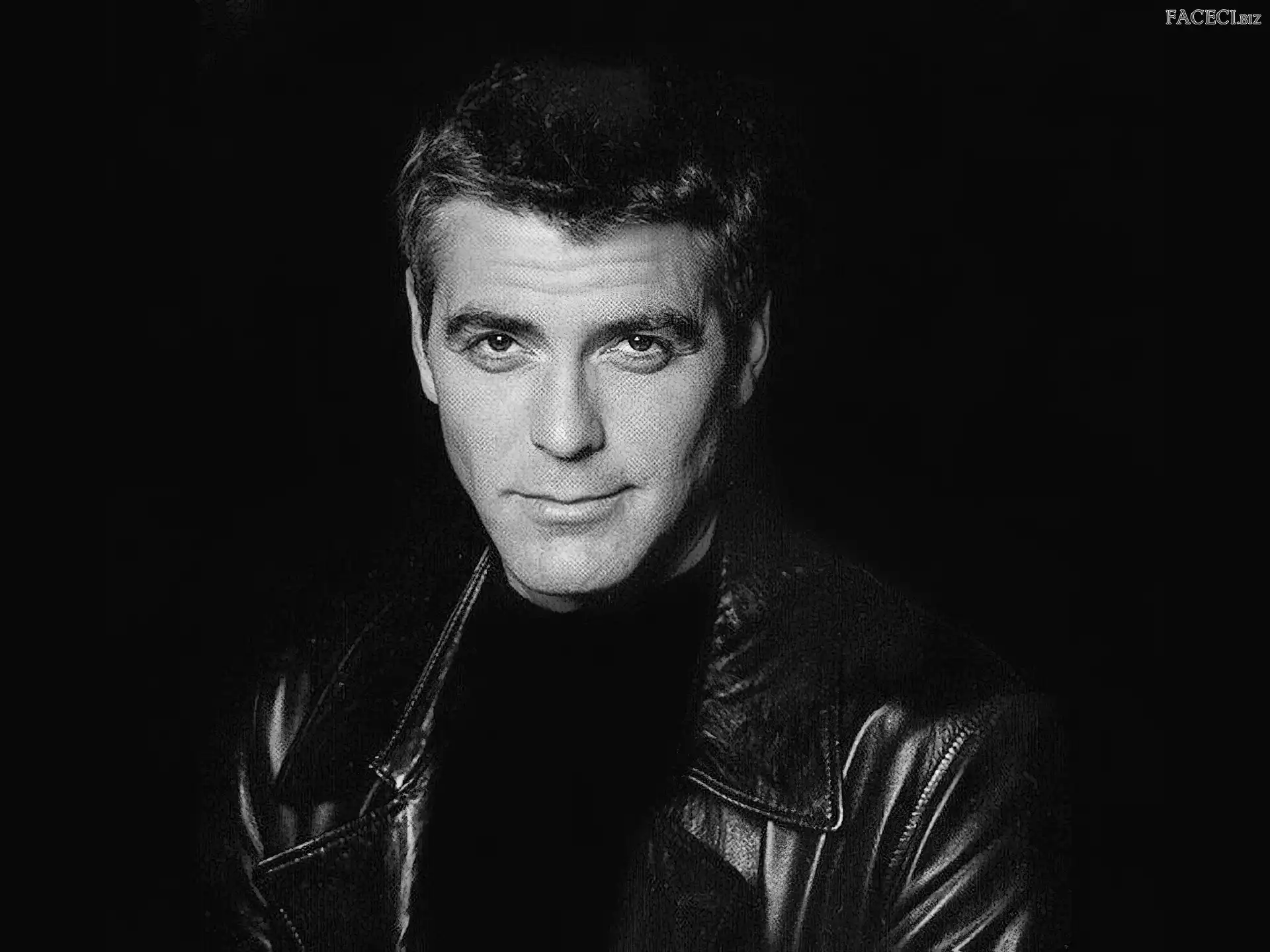 kurtka, George Clooney, czarna koszulka