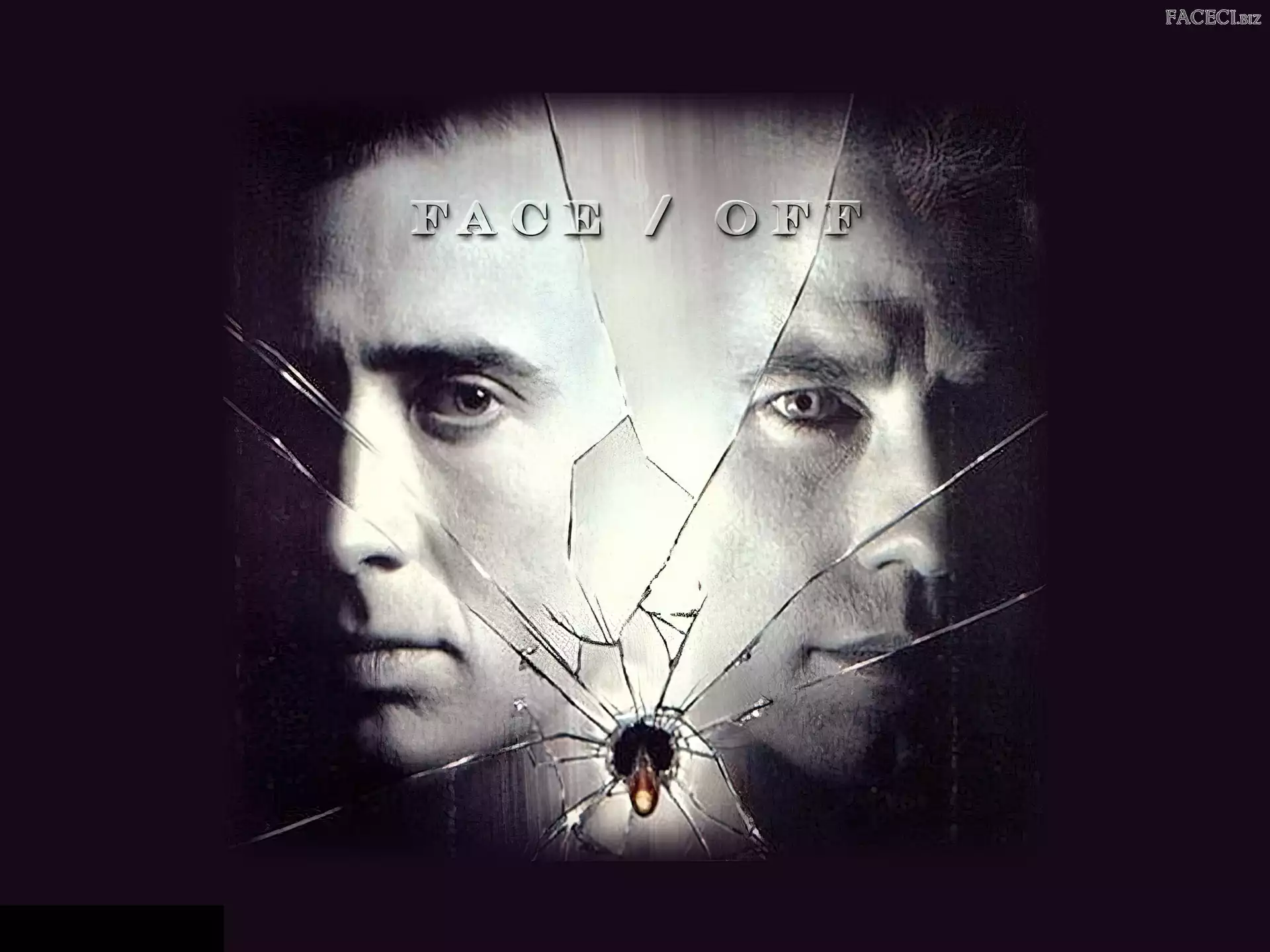 Face Off, Nicolas Cage, szkło, John Travolta